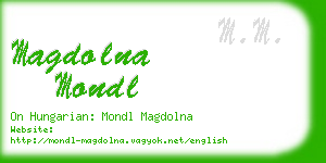 magdolna mondl business card